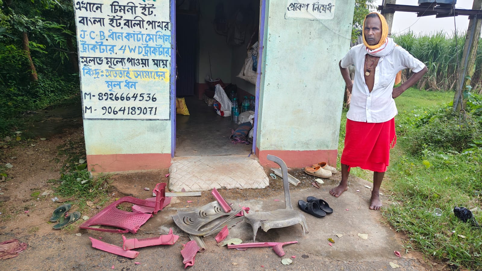 রাজনগরে মন্দিরের সেবাইতের ওপর হামলার অভিযোগ, বাগানে শতাধিক গাছ ভাঙচুর